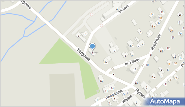 Dobczyce, Parkowa, 1, mapa Dobczyce
