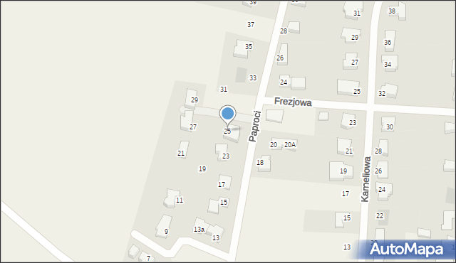 Dobra, Paproci, 25, mapa Dobra