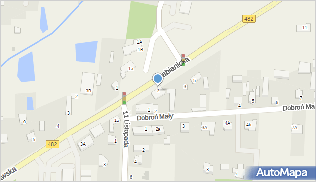 Dobroń, Pabianicka, 4, mapa Dobroń