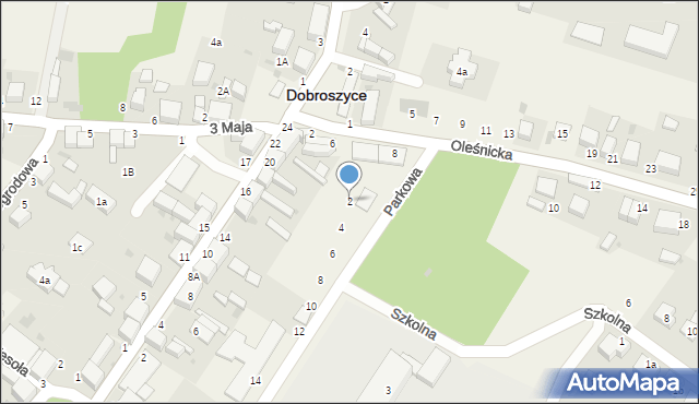 Dobroszyce, Parkowa, 2, mapa Dobroszyce