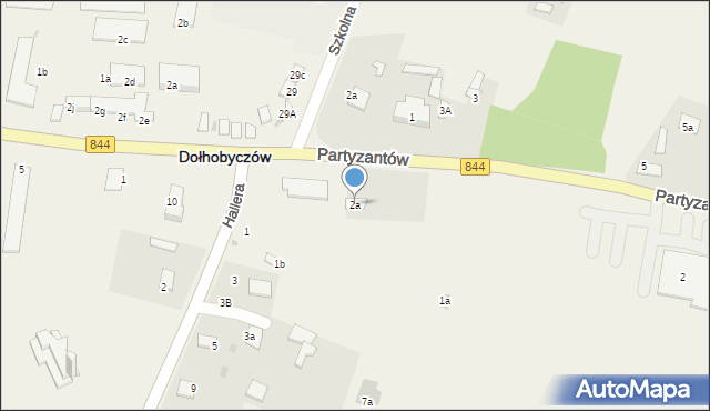 Dołhobyczów, Partyzantów, 2a, mapa Dołhobyczów