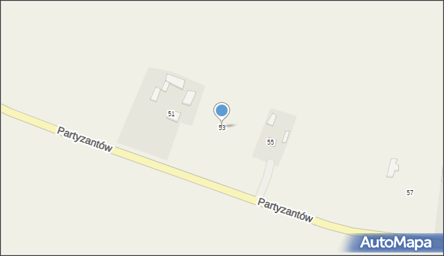 Dołhobyczów, Partyzantów, 53, mapa Dołhobyczów