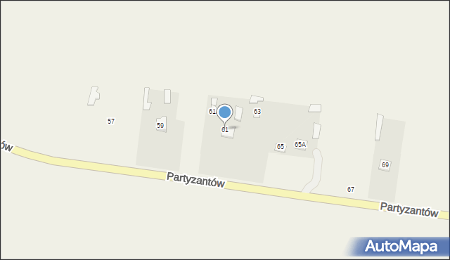 Dołhobyczów, Partyzantów, 61, mapa Dołhobyczów