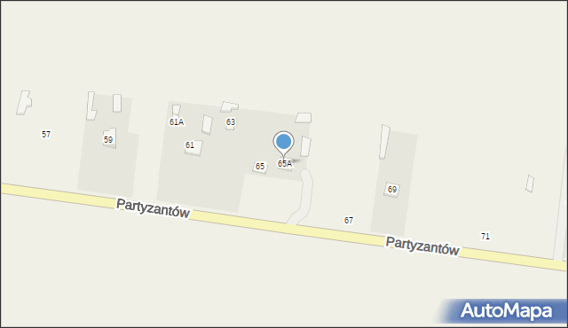 Dołhobyczów, Partyzantów, 65A, mapa Dołhobyczów