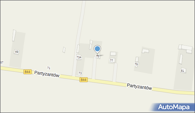 Dołhobyczów, Partyzantów, 75, mapa Dołhobyczów