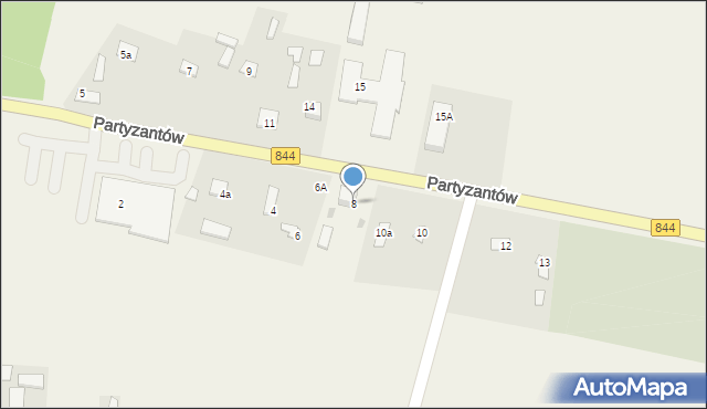 Dołhobyczów, Partyzantów, 8, mapa Dołhobyczów