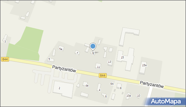 Dołhobyczów, Partyzantów, 9, mapa Dołhobyczów