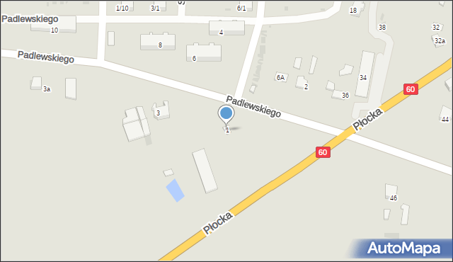 Drobin, Padlewskiego Zygmunta, gen., 1, mapa Drobin
