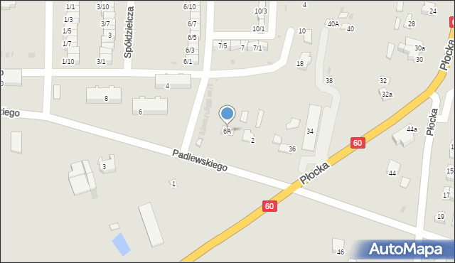 Drobin, Padlewskiego Zygmunta, gen., 6A, mapa Drobin