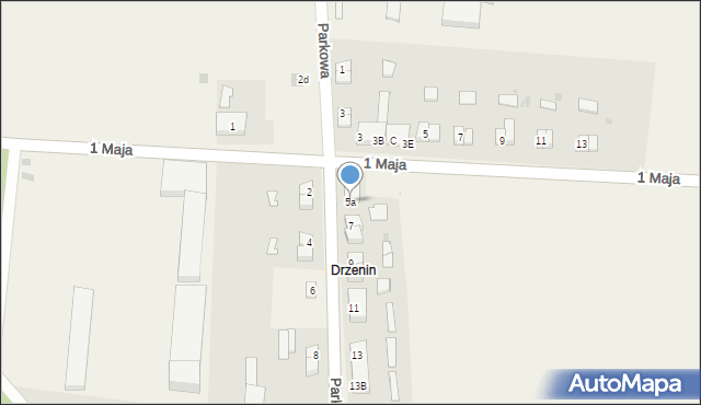 Drzenin, Parkowa, 5a, mapa Drzenin