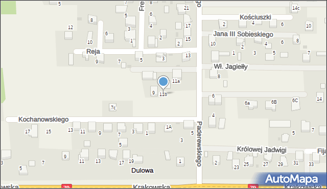 Dulowa, Paderewskiego Ignacego Jana, 11b, mapa Dulowa