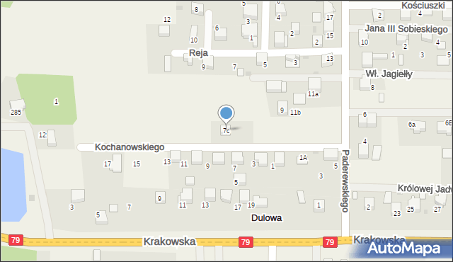 Dulowa, Paderewskiego Ignacego Jana, 7c, mapa Dulowa