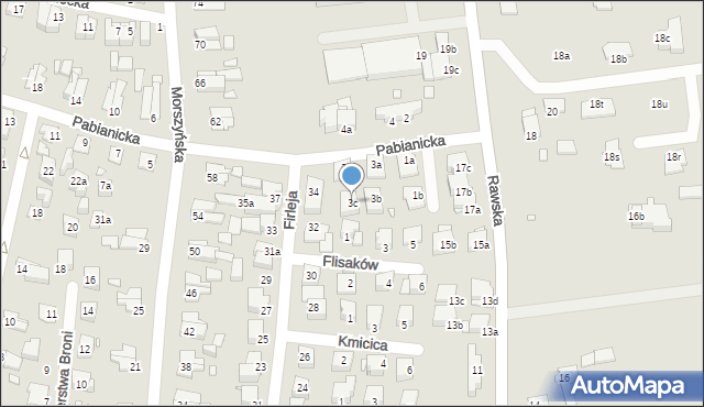 Elbląg, Pabianicka, 3c, mapa Elbląga