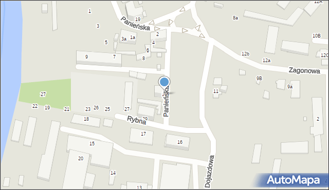 Elbląg, Panieńska, 10, mapa Elbląga