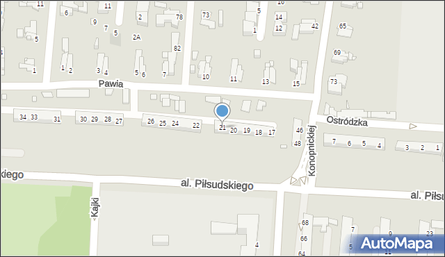 Elbląg, Pawia, 21, mapa Elbląga