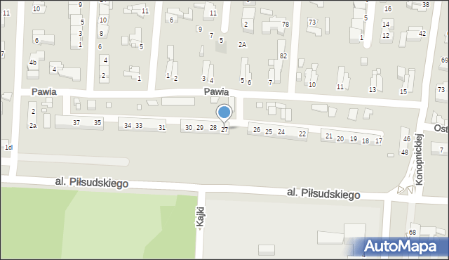 Elbląg, Pawia, 27, mapa Elbląga