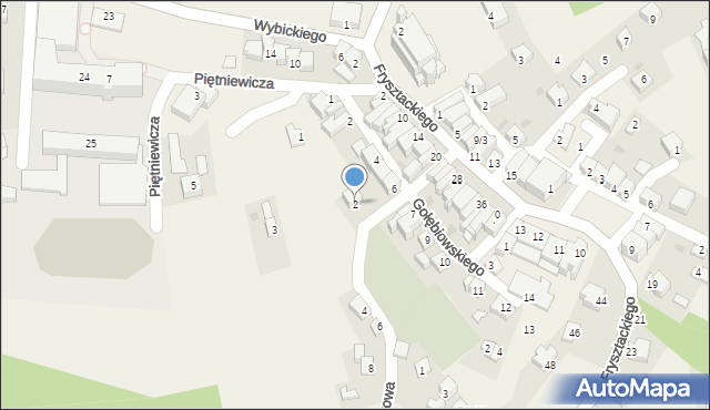 Frysztak, Parkowa, 2, mapa Frysztak