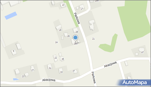 Gaj, Parkowa, 28A, mapa Gaj