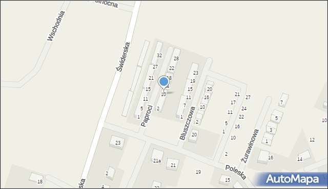 Gajewo, Paproci, 10, mapa Gajewo