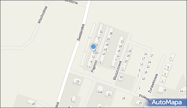 Gajewo, Paproci, 13, mapa Gajewo