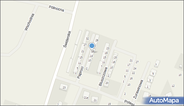 Gajewo, Paproci, 16, mapa Gajewo