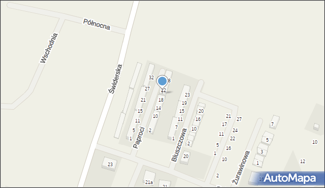 Gajewo, Paproci, 20, mapa Gajewo