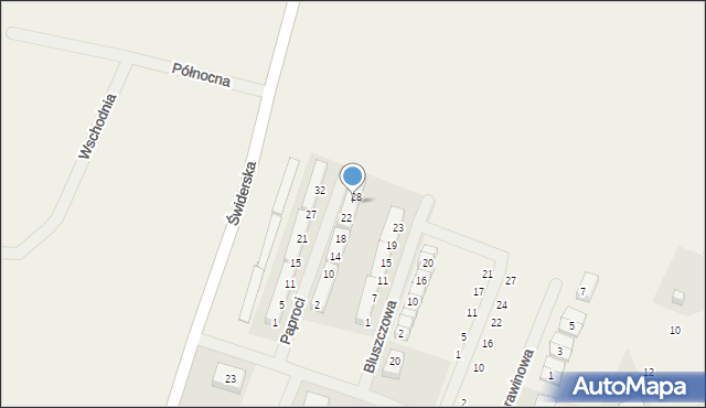Gajewo, Paproci, 26, mapa Gajewo