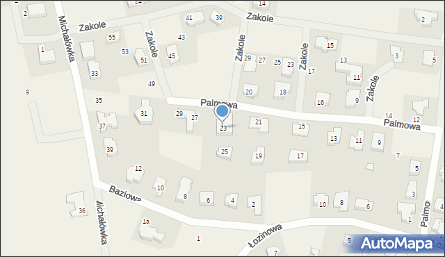 Garby, Palmowa, 23, mapa Garby