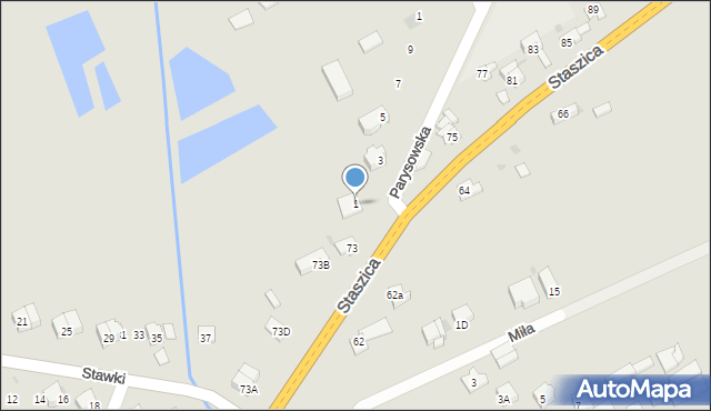 Garwolin, Parysowska, 1, mapa Garwolin