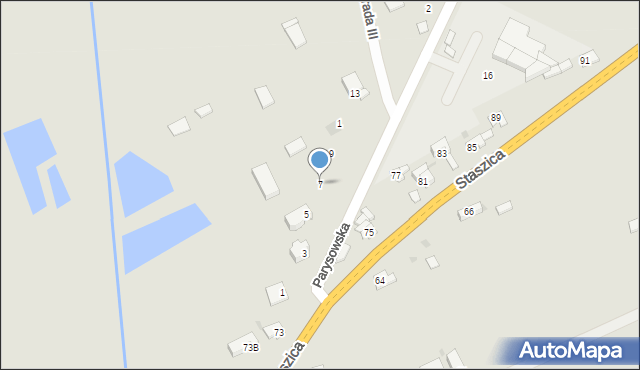 Garwolin, Parysowska, 7, mapa Garwolin