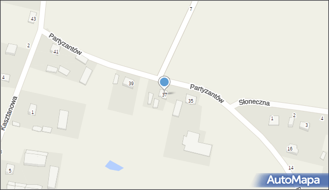 Gąski, Partyzantów, 37, mapa Gąski