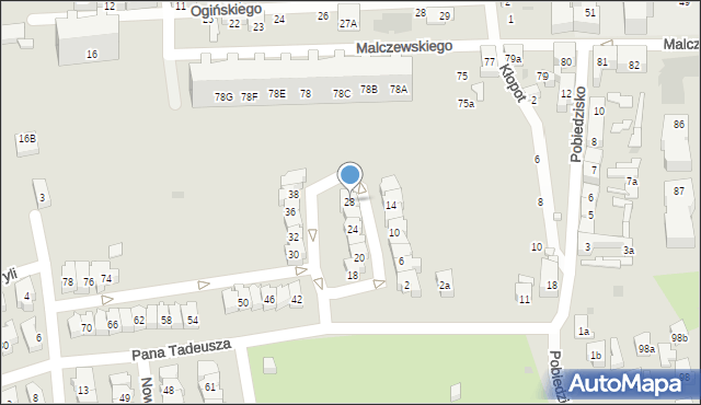 Gdańsk, Pana Tadeusza, 28, mapa Gdańska