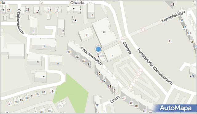 Gdańsk, Paderewskiego Ignacego Jana, 5, mapa Gdańska