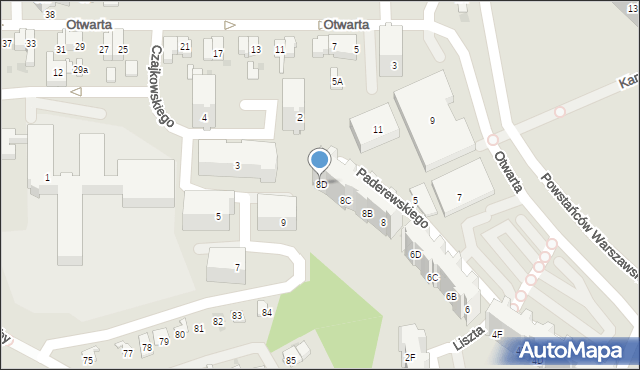 Gdańsk, Paderewskiego Ignacego Jana, 8D, mapa Gdańska