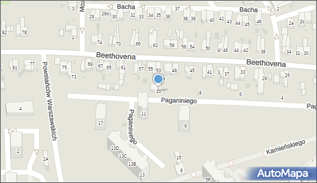 Gdańsk, Paganiniego Niccolo, 10, mapa Gdańska