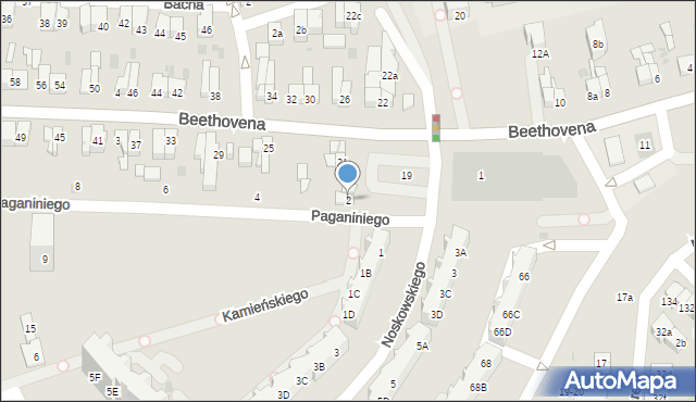 Gdańsk, Paganiniego Niccolo, 2, mapa Gdańska