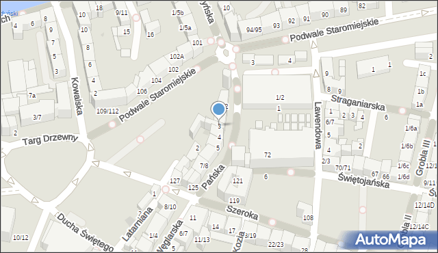 Gdańsk, Pańska, 3, mapa Gdańska