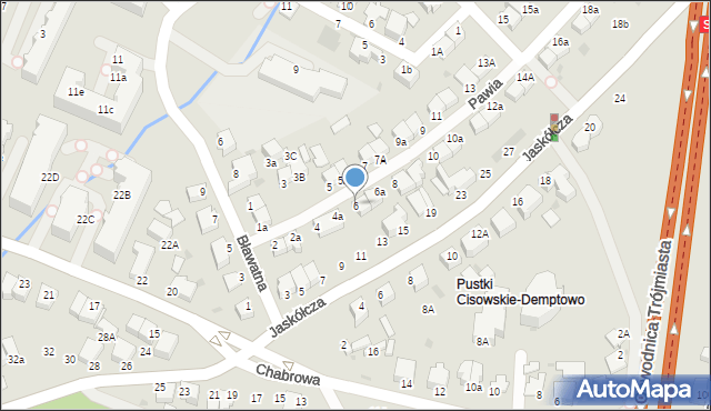 Gdynia, Pawia, 6, mapa Gdyni