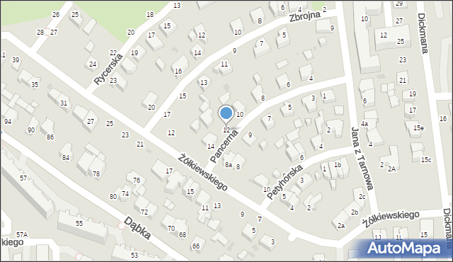 Gdynia, Pancerna, 12, mapa Gdyni