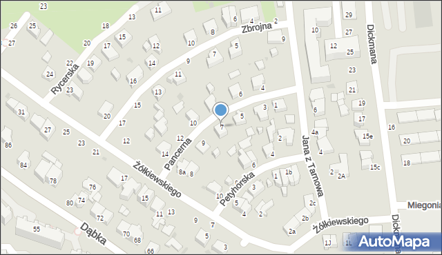 Gdynia, Pancerna, 7, mapa Gdyni