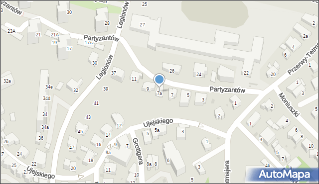 Gdynia, Partyzantów, 7a, mapa Gdyni