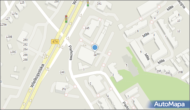 Gdynia, Parkowa, 1a, mapa Gdyni