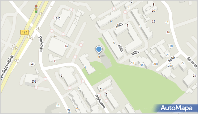 Gdynia, Parkowa, 5, mapa Gdyni