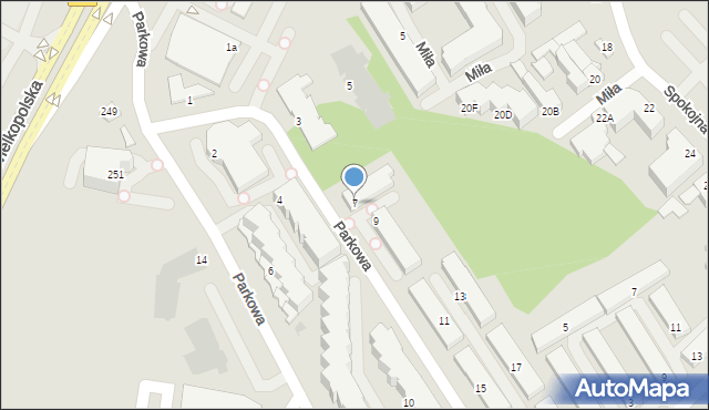 Gdynia, Parkowa, 7, mapa Gdyni