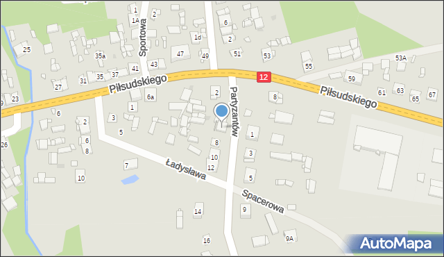 Gielniów, Partyzantów, 6, mapa Gielniów