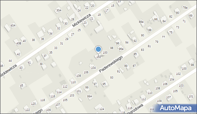 Gierałtowice, Paderewskiego Ignacego Jana, 102, mapa Gierałtowice