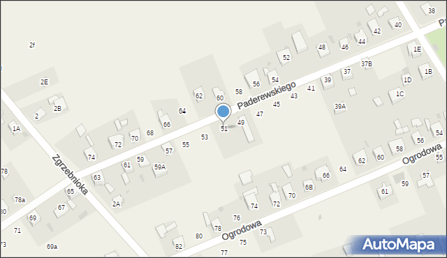Gierałtowice, Paderewskiego Ignacego Jana, 51, mapa Gierałtowice