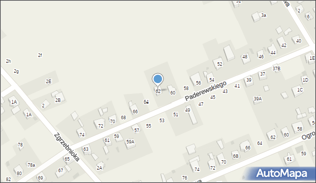 Gierałtowice, Paderewskiego Ignacego Jana, 62, mapa Gierałtowice