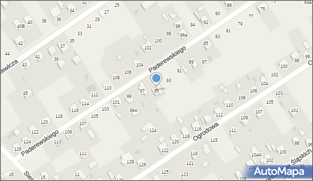 Gierałtowice, Paderewskiego Ignacego Jana, 95, mapa Gierałtowice