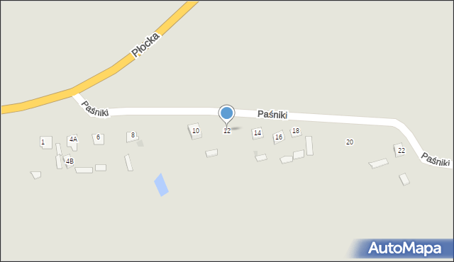 Glinojeck, Paśniki, 12, mapa Glinojeck